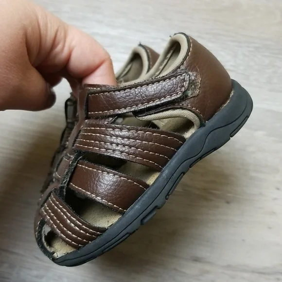 Baby boys toddler fisherman sandals 4 brown Summer - Picture 2 of 3